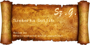Szekerka Gotlib névjegykártya